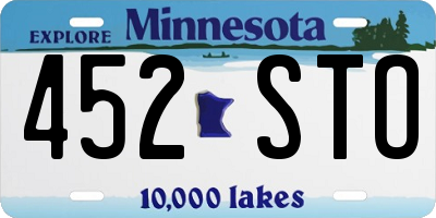 MN license plate 452STO