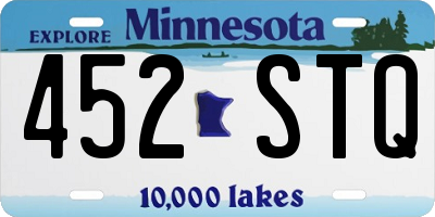 MN license plate 452STQ