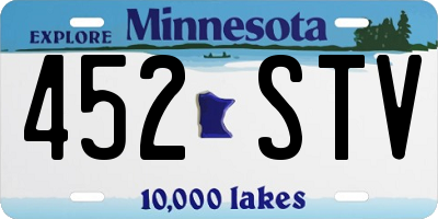 MN license plate 452STV