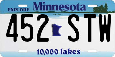 MN license plate 452STW