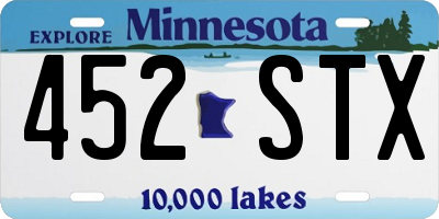 MN license plate 452STX