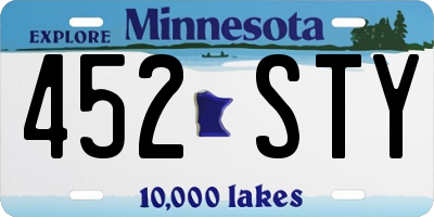 MN license plate 452STY