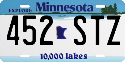 MN license plate 452STZ