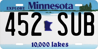 MN license plate 452SUB