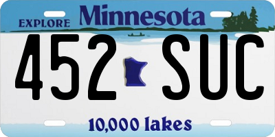 MN license plate 452SUC
