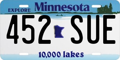 MN license plate 452SUE