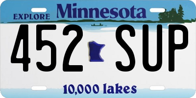 MN license plate 452SUP