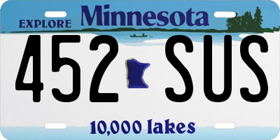 MN license plate 452SUS