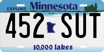 MN license plate 452SUT
