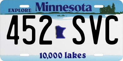 MN license plate 452SVC