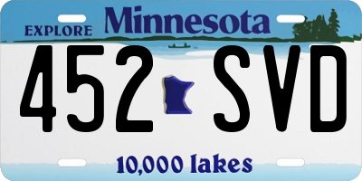 MN license plate 452SVD