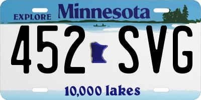 MN license plate 452SVG
