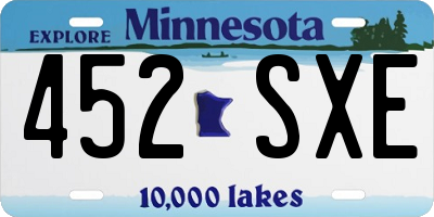 MN license plate 452SXE
