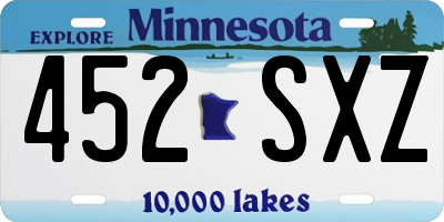 MN license plate 452SXZ