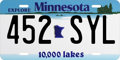 MN license plate 452SYL