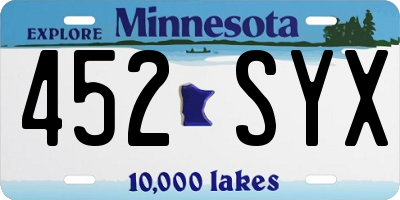 MN license plate 452SYX