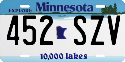 MN license plate 452SZV