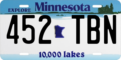 MN license plate 452TBN