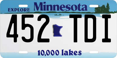 MN license plate 452TDI