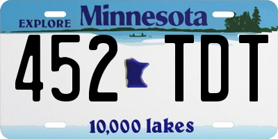 MN license plate 452TDT
