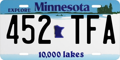 MN license plate 452TFA