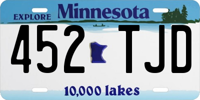 MN license plate 452TJD