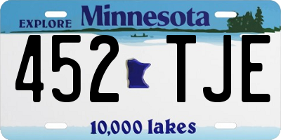 MN license plate 452TJE