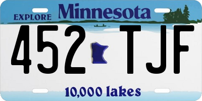 MN license plate 452TJF