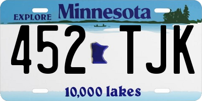 MN license plate 452TJK