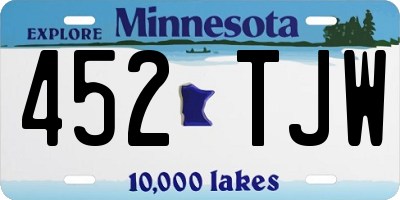 MN license plate 452TJW