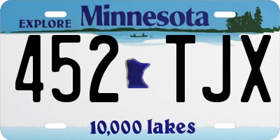 MN license plate 452TJX