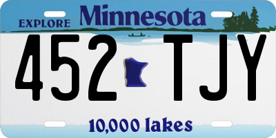 MN license plate 452TJY