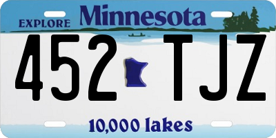 MN license plate 452TJZ