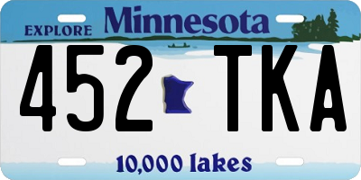 MN license plate 452TKA