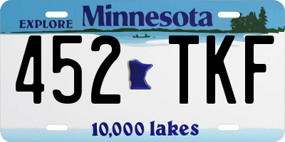 MN license plate 452TKF
