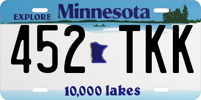 MN license plate 452TKK