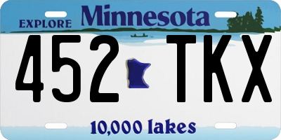 MN license plate 452TKX