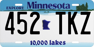 MN license plate 452TKZ