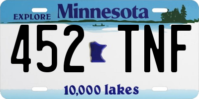 MN license plate 452TNF