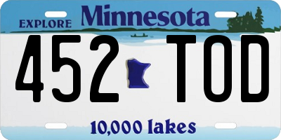MN license plate 452TOD
