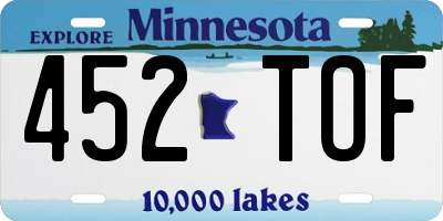 MN license plate 452TOF