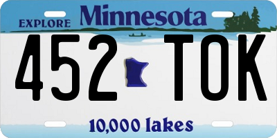MN license plate 452TOK