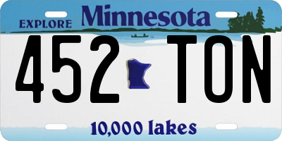 MN license plate 452TON