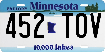MN license plate 452TOV
