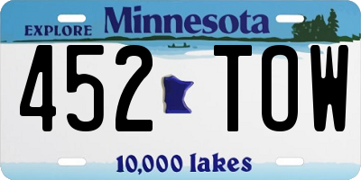 MN license plate 452TOW