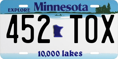 MN license plate 452TOX