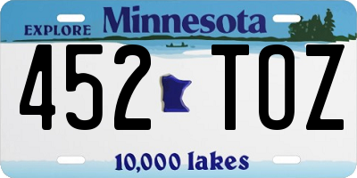 MN license plate 452TOZ