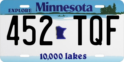 MN license plate 452TQF