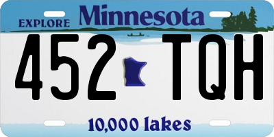 MN license plate 452TQH
