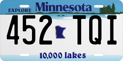 MN license plate 452TQI